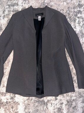 Jones New York Women's Black Micro-Pattern Open-Front Blazer